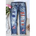 thumbnail image 1 of Women's Sky Blue Light Blue American Flag Graphic Jean, 1 of 4