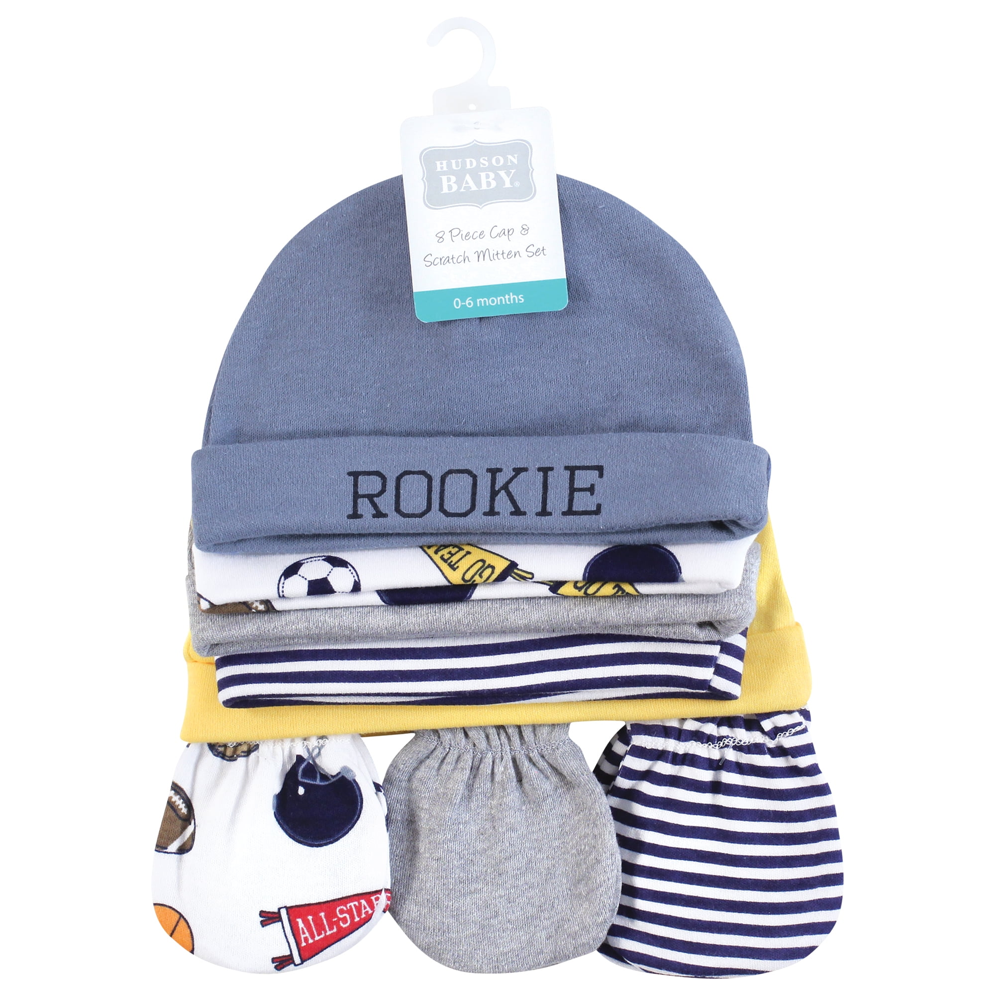Hudson Baby Cotton Cap & Scratch Mitten Set, 0-6 Months