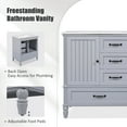 thumbnail image 6 of 30" Bathroom Vanity with Sink, Modern Bathroom Cabinet Storage Cabinet with a Door and 3 Drawers, Freestanding Bathroom Vanities with Solid Wood Legs and Adiustable Foot Pads, Grey, 6 of 7