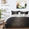 thumbnail image 3 of 3 Piece Leopard Print Duvet Cover Set Twin Size,Microfiber Comforter/Quilt Cover with Corner Ties and 2 Pillowcases,Chic Abstract Black Brown Animals Texture All Season Bedding with Zipper Closure, 3 of 8