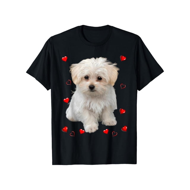 Delicias para los amantes de los perros: Camiseta de cuello redondo 100 % algodón con estampado de adorable cachorro. Regalo de Navidad perfecto para hombres, papá, esposo y abuelos. Corte informal, l