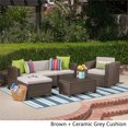 thumbnail image 4 of Puerta 4 Seater Wicker L-Shaped Sectional Sofa Set - Cushions Brown/Ceramic Grey, 4 of 8