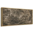 thumbnail image 3 of IDEA4WALL Extra Large Framed Canvas Print Wall Art Forest Landscape in Sepia Tones Illustrations Nature Wilderness Antique Retro Fine Art Oversized Artwork Relax/Calm for Living Room - 60"x30", 3 of 5