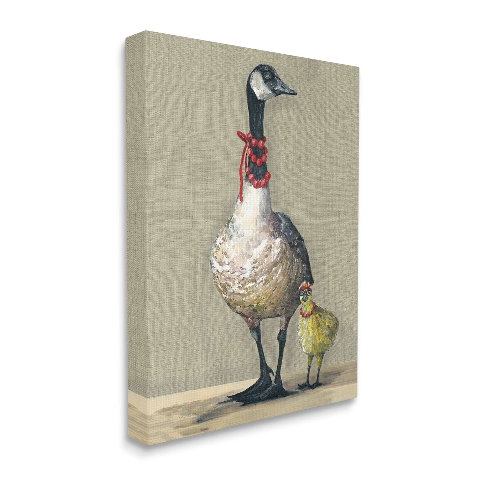 Stupell Industries Modern Fancy Mama Goose Walking Well Dressed Gosling,16 x 20, Design by Kamdon Kreations