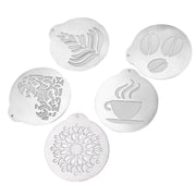 Zeiwohndc 5 Pcs Coffee Decor Novel Lattes Art Stencils Cappuccinos Art Templates