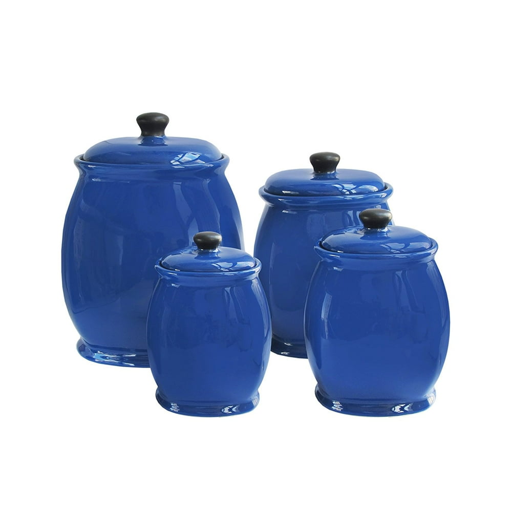 American Atelier Blue 4 Piece Kitchen Storage Jar Canister