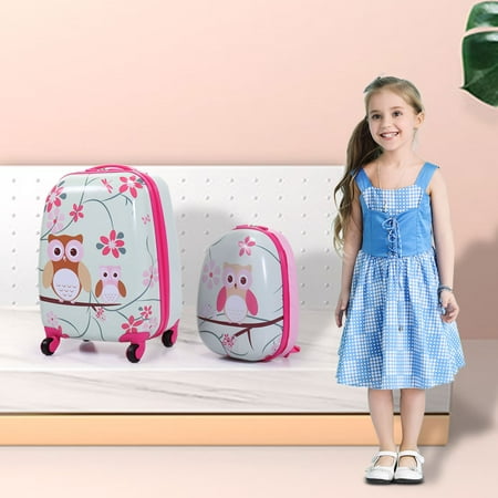 International Carry On - 2Pc Kids Carry On Luggage and Backpack Upright Hard Side Hard Shell Suitcase 12