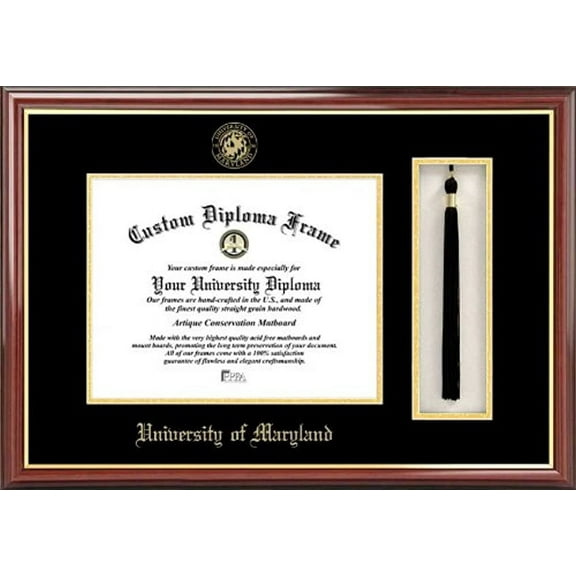 Campus Images MD998PMHGT University of Maryland Tassel Box and Diploma Frame, 13" x 17"