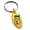 Gold, variant on Stainless Steel Happy Snowman Engraved Small Oval Charm Keychain Keyring