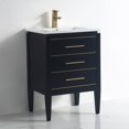 thumbnail image 3 of Ayer 24" Single Bathroom Vanity Set - 18D x 24W x 34H Black - Brass Trim Brass Finish, 3 of 4
