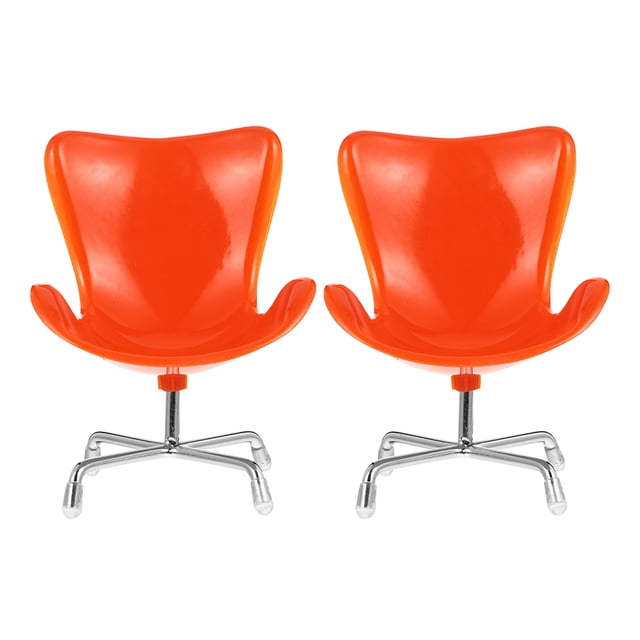 MasteelfCA 2Pcs Miniature Plastic Chair Miniature Armchair Backrest Swivel Chair Miniature House Decor