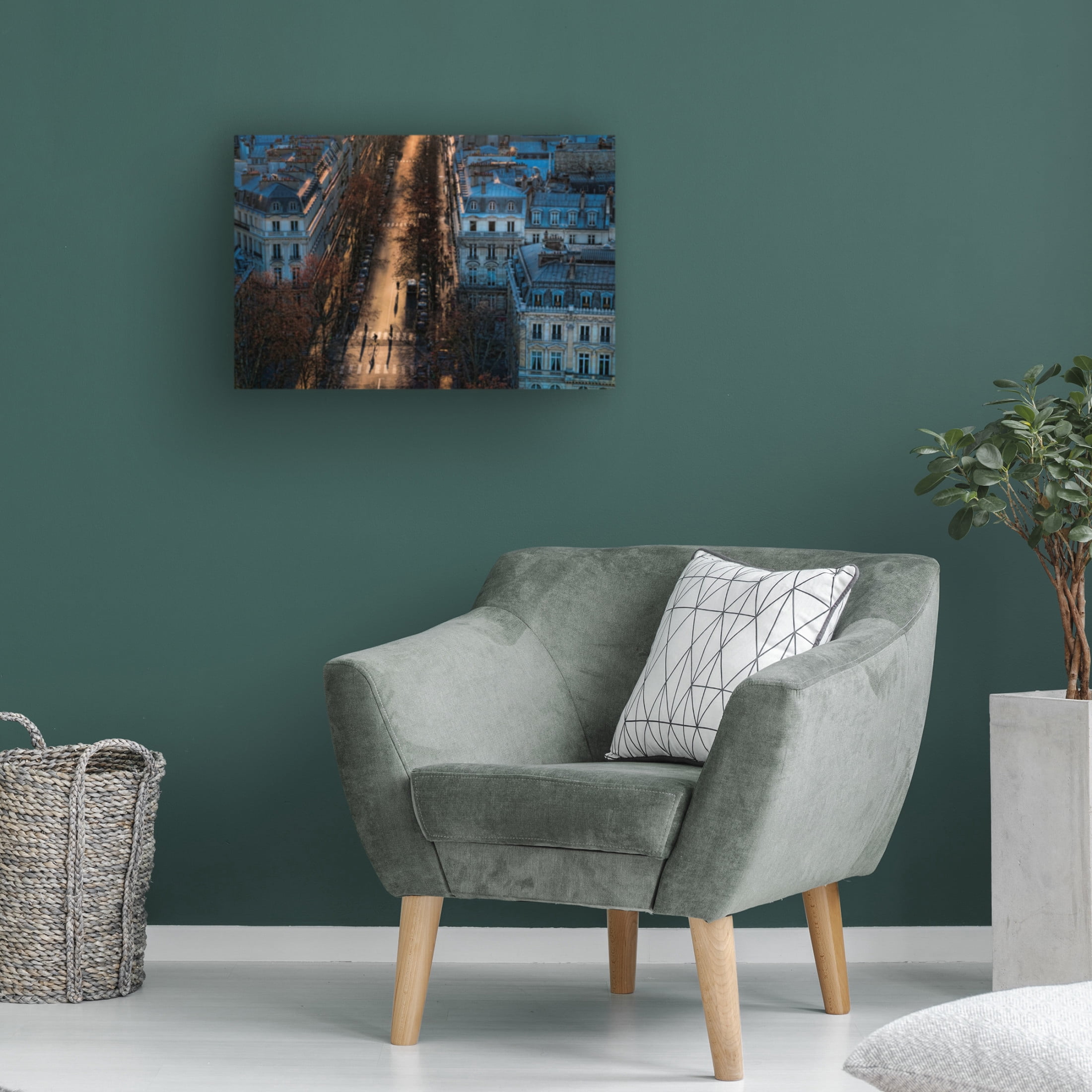 Canvas Wall Art - Gerald Bloch '2 Cyclists + 2 Pedestrians' Wall Art for Living Room, Bedroom, or Office D?cor by Trademark Fine Art - 47 x 30 Inches