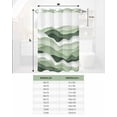 thumbnail image 6 of No Hook Shower Curtain with Snap in Liner, Sage Green and White Ombre Striped Wave Gradient Hotel Shower Curtains for Bathroom, Washable Shower Curtain Liner Set with Mesh Top Window, 66"x72", 6 of 6