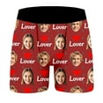 thumbnail image 5 of KHONTS Men's Personalized Boxers Husband Boyfriend Funny Boxers DIY Valentine's Day Birthday for Him Brick Red S, 5 of 8