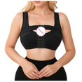 thumbnail image 4 of SwiftWear Front Closure Thin Cup Sports Bra Adjustment Double Layer Yoga Bras Shaping Underwear, Black XXXL, 4 of 4