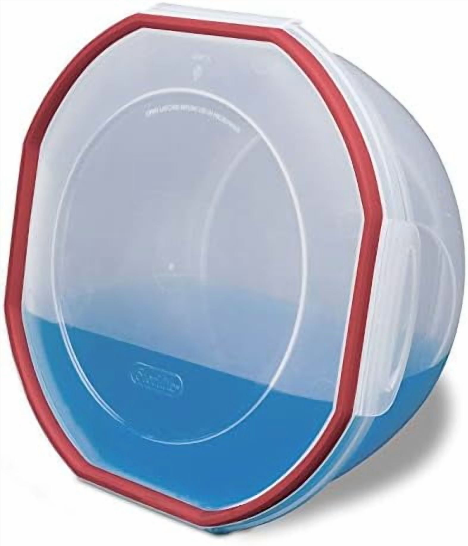 Ultra-Seal 4.7 Qt Bowl, Large Airtight Food Storage Container, Latching Lid, Microwave and Dishwasher Safe, Clear With Red Gasket, 4-Pack
