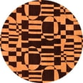 thumbnail image 1 of Ahgly Company Indoor Round Abstract Orange Modern Area Rugs, 7' Round, 1 of 4