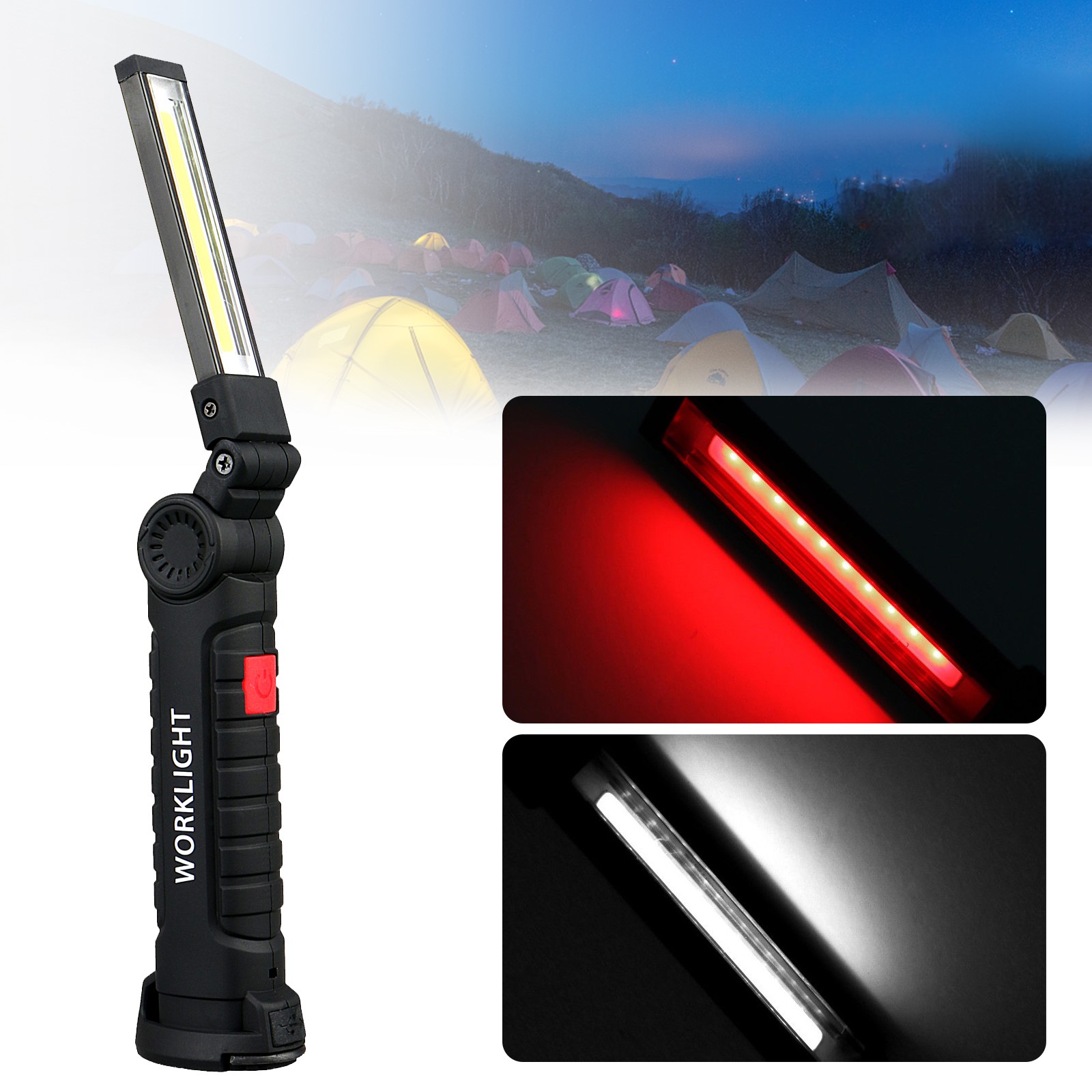 Super Bright 24 LED Worklight and 7 LED Flashlight Combo