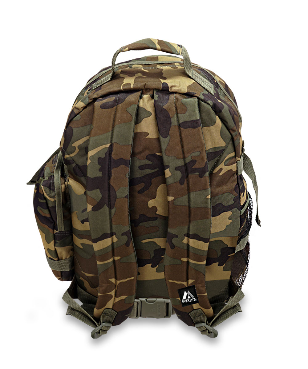 Everest 20" Oversized Woodland Camo Backpack, Camo All Ages, Unisex C3045R-CAMO, Carrier and Shoulder Book Bag for School, Work, Sports, and Travel - image 3 of 4