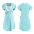 thumbnail image 5 of Women's Short Sleeve Nightgown Button Down Sleepwear Pajamas Nightshirt, 5 of 9