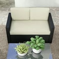 thumbnail image 6 of Barara King Patio Furniture Sets,Outdoor & Patio Furniture Sets,4 Pieces Rattan Sofa Set Wicker Patio Sofa Set with Loveseat Chairs Glass Top Coffee Table, Cream, 6 of 11
