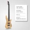 thumbnail image 3 of 6 String Electric Bass Guitars, Beginner Bass Guitar with Professional H-H Pickup, Carry Strap and Bag (Burlywood Color), 3 of 10