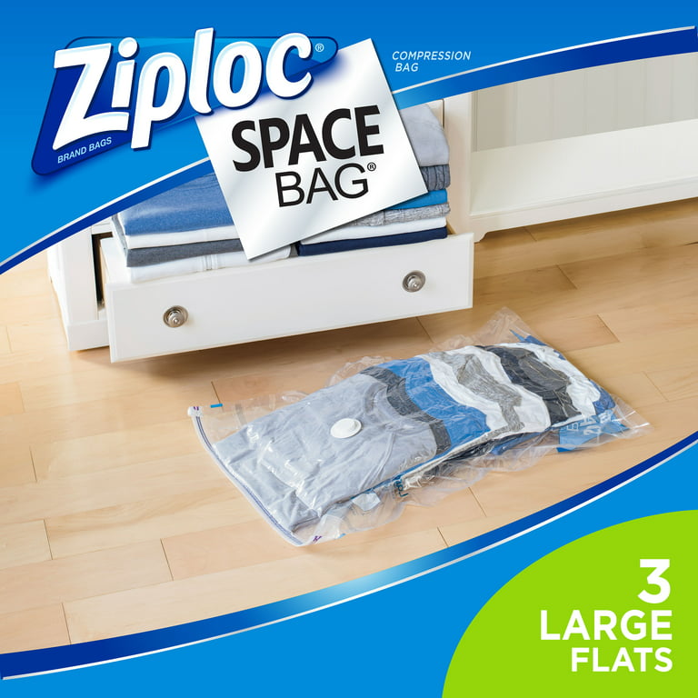 Ziploc Space Bag, Large Flat, 3 ct 