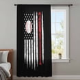 thumbnail image 4 of American Flag Sheer Curtains 63 Inches Long, US Flag Baseball Stars Vintage Black Light Filering Curtains, Breathable Simi Curtain Privacy Drapes for Living Room Bedroom Lightweight Window Treatment, 4 of 9