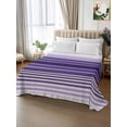 thumbnail image 2 of Purple Ombre Stripe King Size Flat Sheet, Wrinkleproof & Fadeproof Cooling Flat Bed Sheet Only, Farmhouse Striped Gradient Breathable Soft Bedding Top Sheets 105 x 98 Inches, 2 of 8