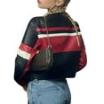 thumbnail image 4 of hirigin Women Crop Short Coat Long Sleeve Striped Zipper Cardigan Spring Street Casual Party Cardigan, 4 of 8