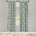 thumbnail image 4 of Ambesonne Floral Window Curtains, Lily Blossom Branches Petals, Each 28" W x 63" L, Purple Pale Sage Green, 4 of 4