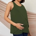 thumbnail image 2 of Ltctricy Maternity Tank Tops for Women Soft Casual Scoop Neck Double Layer Sleeveless Tunic Shirts Cami Pregnancy Blouses(Army Green,XX-Large), 2 of 5