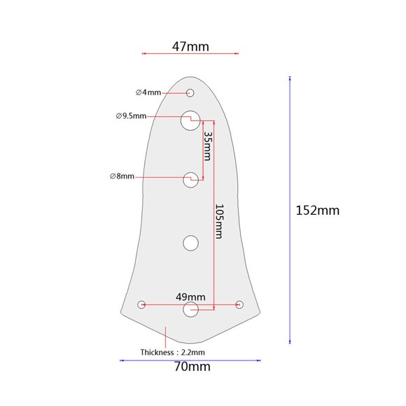 Artibetter 4-Hole Jazz Bass Control Plate Vintage Alloy Jazz Bass Parts (Black)