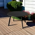 thumbnail image 3 of RSJH Patio Round Steel Patio Coffee Table, Weather Resistant Outdoor Large Side Table, Black,1 PC, 3 of 6