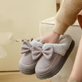 thumbnail image 5 of ATENAR Womens Slippers Wide Fuzzy Shoes Women Slip On House Slipper Gray 10, 5 of 8