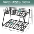 thumbnail image 3 of Netrum Twin over Full Bunk Bed,Heavy Duty Metal Low Profile Bunk Beds Fram with Ladder & Safe Guardrail,Bunk Bed Twin over Full for Teens Adults,No Box Spring Needed,Black, 3 of 9