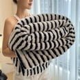 thumbnail image 4 of Throw Blanket, 59x79 Soft Cozy Striped Throw Blankets for Couch, Sofa, Bed, Travel, Lightweight Fluffy Warm Plush Decorative Blankets for Women, Men,Kids Gift, 4 of 6
