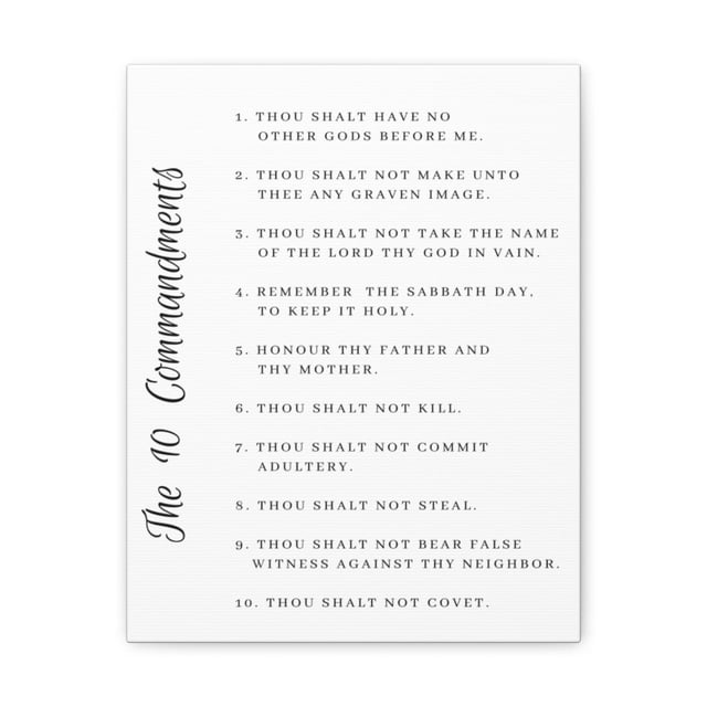 Scripture Walls 10 Commandments White Christian Wall Art Print Ready to Hang Unframed