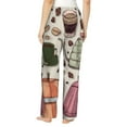 thumbnail image 3 of Goofa Vintage Coffee Printed Soft Pajama Pants for Women, Wide Leg Comfy Casual Lounge Yoga Pants-X-Large, 3 of 9