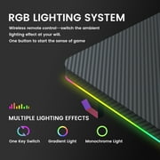 GTRACING 55 Large RGB Sturdy Gaming Desk with Mouse Pad T-Shaped Office Chair Computer Desk Spacious Work Surface Table, Black