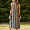 thumbnail image 6 of Alkepwun Midi Dresses for Women Floral-Print Round-Neck Sleeveless Pleated Waist-Cinched Ankle-Length Dress Lightweight Breathable Flowy A-Line Maxi Sundress for Beach, 6 of 7