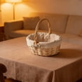 thumbnail image 2 of Easter Large Multipurpose Wicker Basket With Handle, 10.62X10.62In Wicker Picnic Basket With Liner, Empty Gift Basket, Oval Willow Woven Basket For Fruit, Wine, Gathering, Wedding, Picnic, 2 of 4