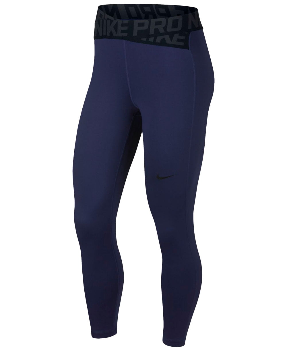 Nike - Nike Pro Women's Crossover Waistband Ankle Leggings, (Blue ...