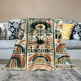 thumbnail image 2 of COMIO Rainbow You Are My Sunshine Blanket Gift, Pink Sun Polka Dots Patchwork Flannel Bed Blankets, Soft Bedding, 2 of 6