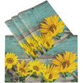 thumbnail image 2 of Set de Sets de Table Rectangulaire Tournesol en 6 Polyester Lavable 12 X 18 Po pour Table à Manger Décor de Tapis Résistant à la Chaleur, 2 of 7