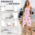 thumbnail image 5 of HELLHERO Side Pockets Sleeveless Sundress, Capybara Strawberry Pattern Sleeveless Midi Dress Polyester Irregular Hem Asymmetric Hem Midi Dress Round Neck, 5 of 8