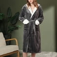 thumbnail image 5 of SELONE Womens Robe Pajamas Winter Warm Nightgown Couple Bath Men Fall Winter Nightgown Towel Robe Spa Robe Fluffy Robe Plus Size Robe for Valentines Day Anniversary Wedding Honeymoon Gray One Size, 5 of 6