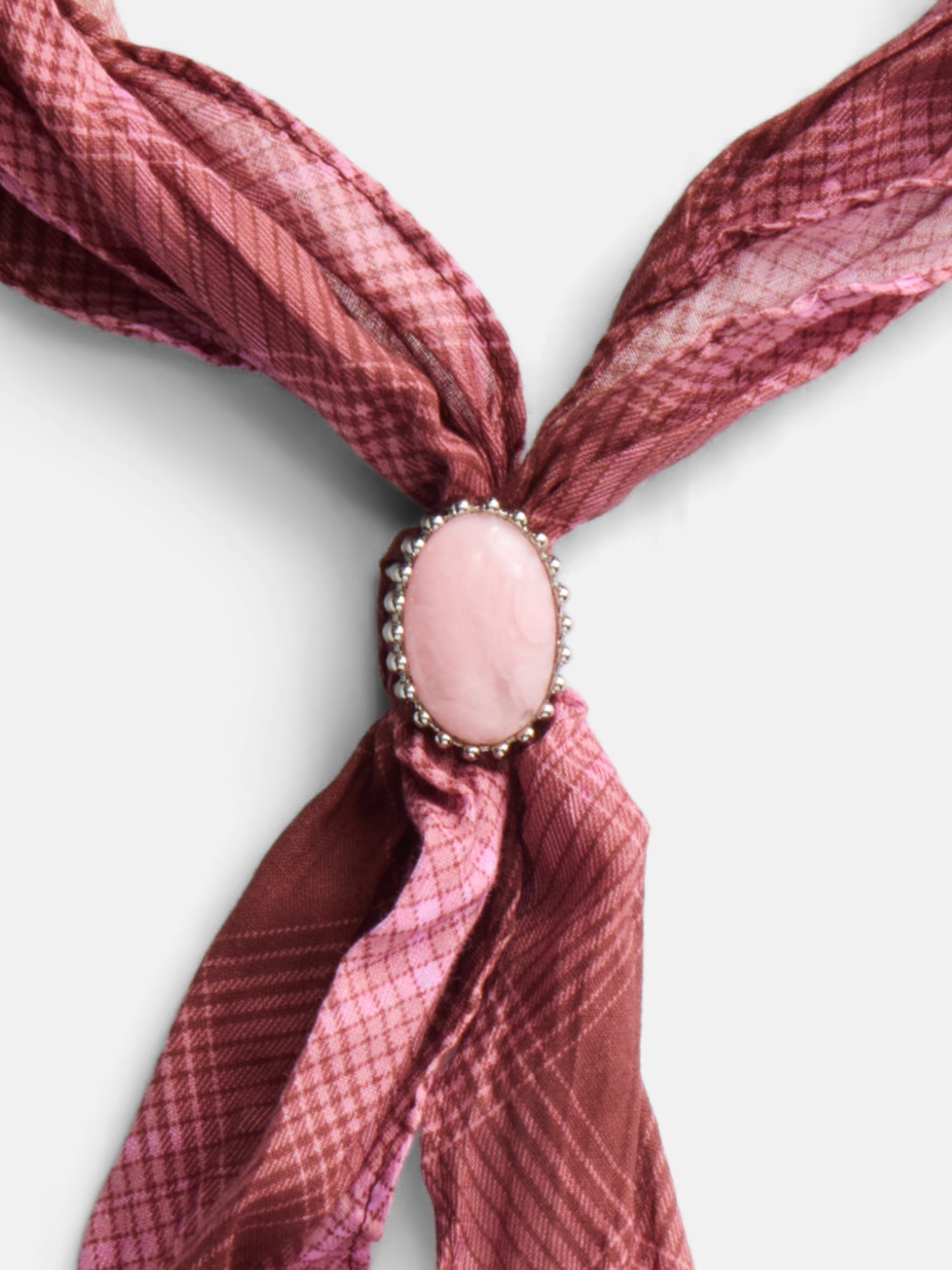 No Boundaries Women's Kite Scarf, Pink Plaid