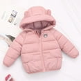 thumbnail image 4 of Toddler Baby Boys Girls Puffer Jacket Kids Winter Warm Cotton Padded Jacket Bear Ears Hooded Coat 1-6 Years, 4 of 6