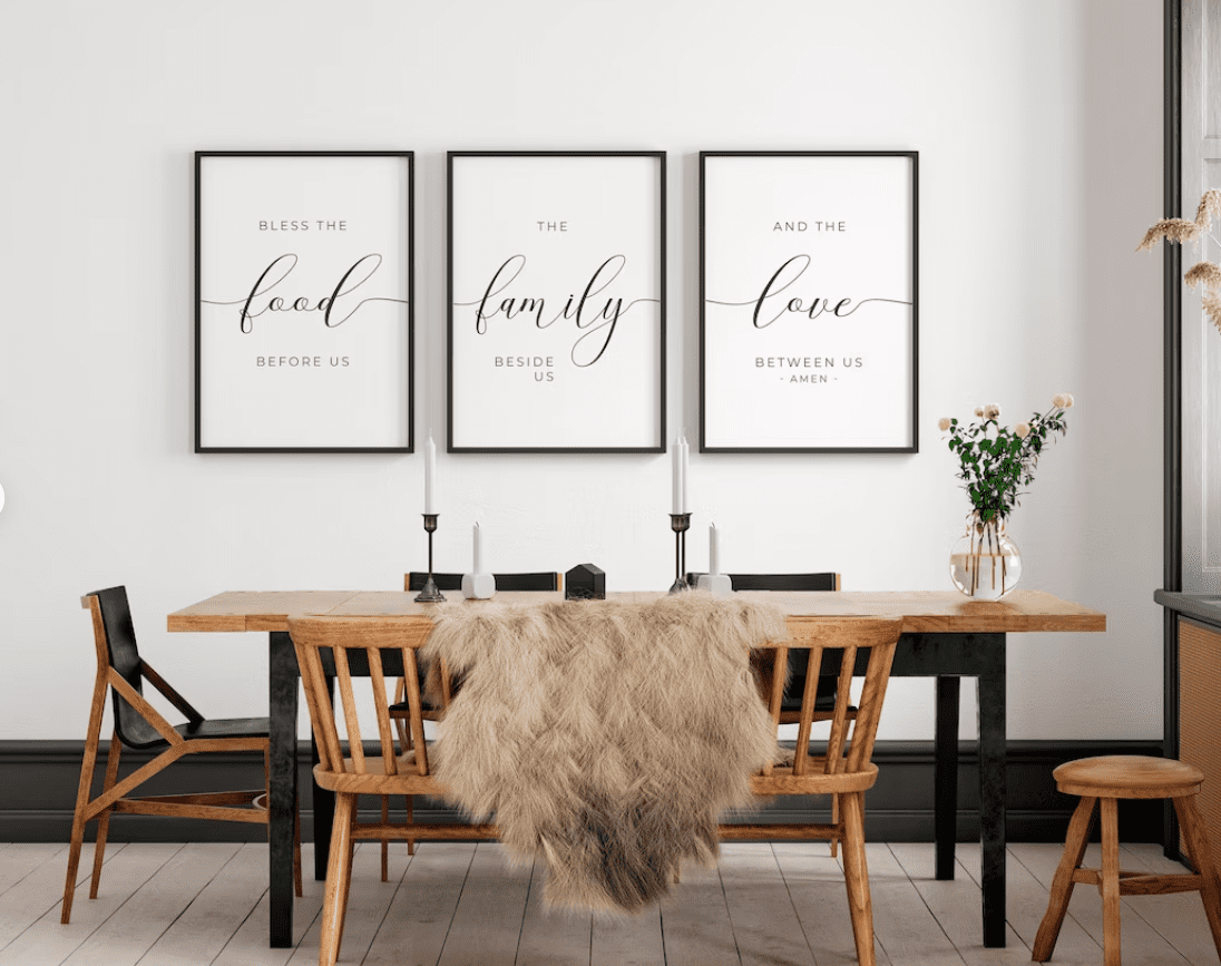 Bless the food before us, Dining Room Decor, Kitchen Wall Decor, Home